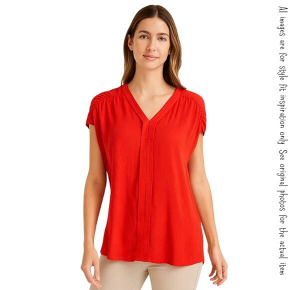 ANA Bright Orange-Red Pullover Top, L, NWT! - Picture 8 of 8